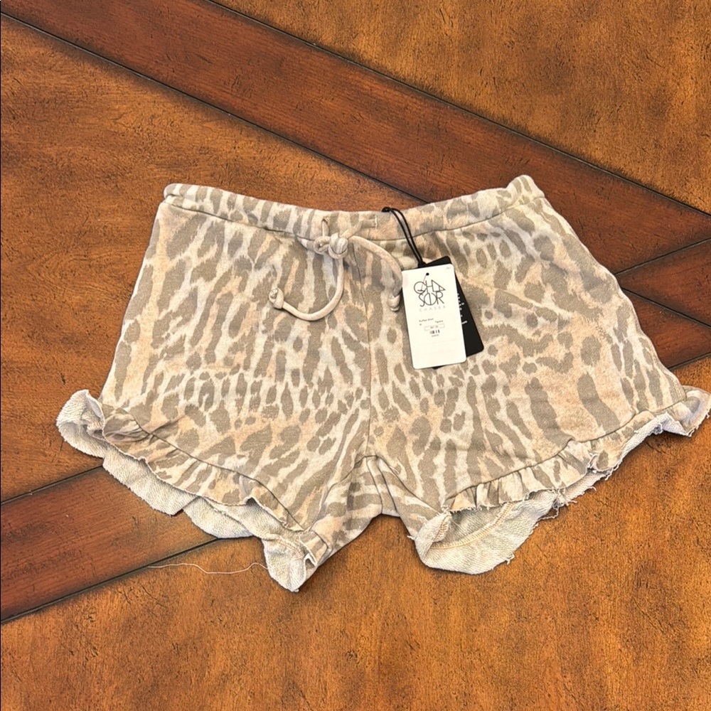 Chaser High Waist Tan and Brown Shorts
